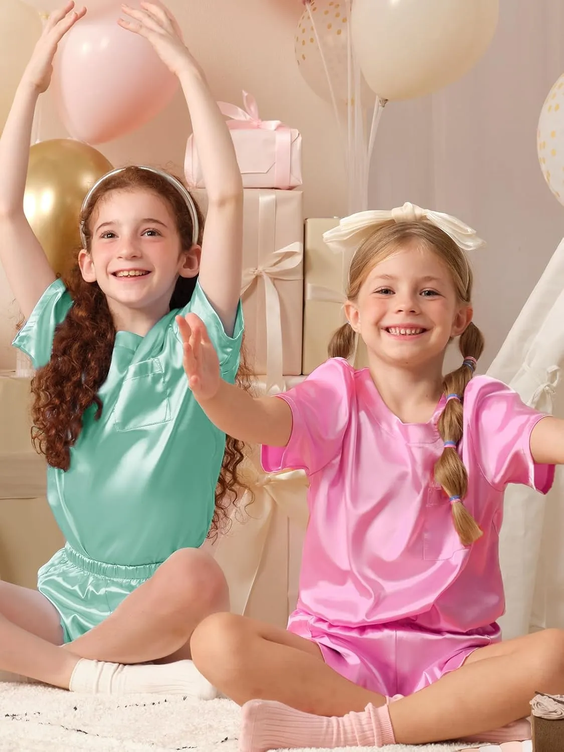 Petite&Me Girls Pajamas, Silk Pajamas for Girls Size 4-14