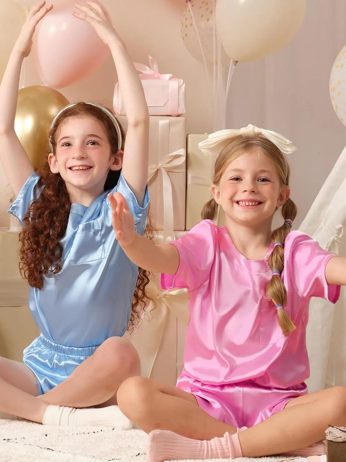 Petite&Me Girls Pajamas, Silk Pajamas for Girls Size 4-14