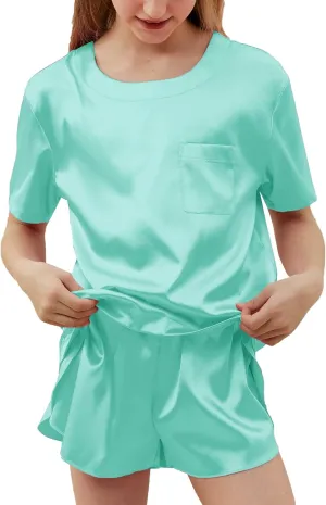 Petite&Me Girls Pajamas, Silk Pajamas for Girls Size 4-14