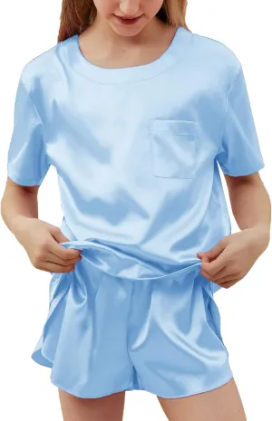 Petite&Me Girls Pajamas, Silk Pajamas for Girls Size 4-14