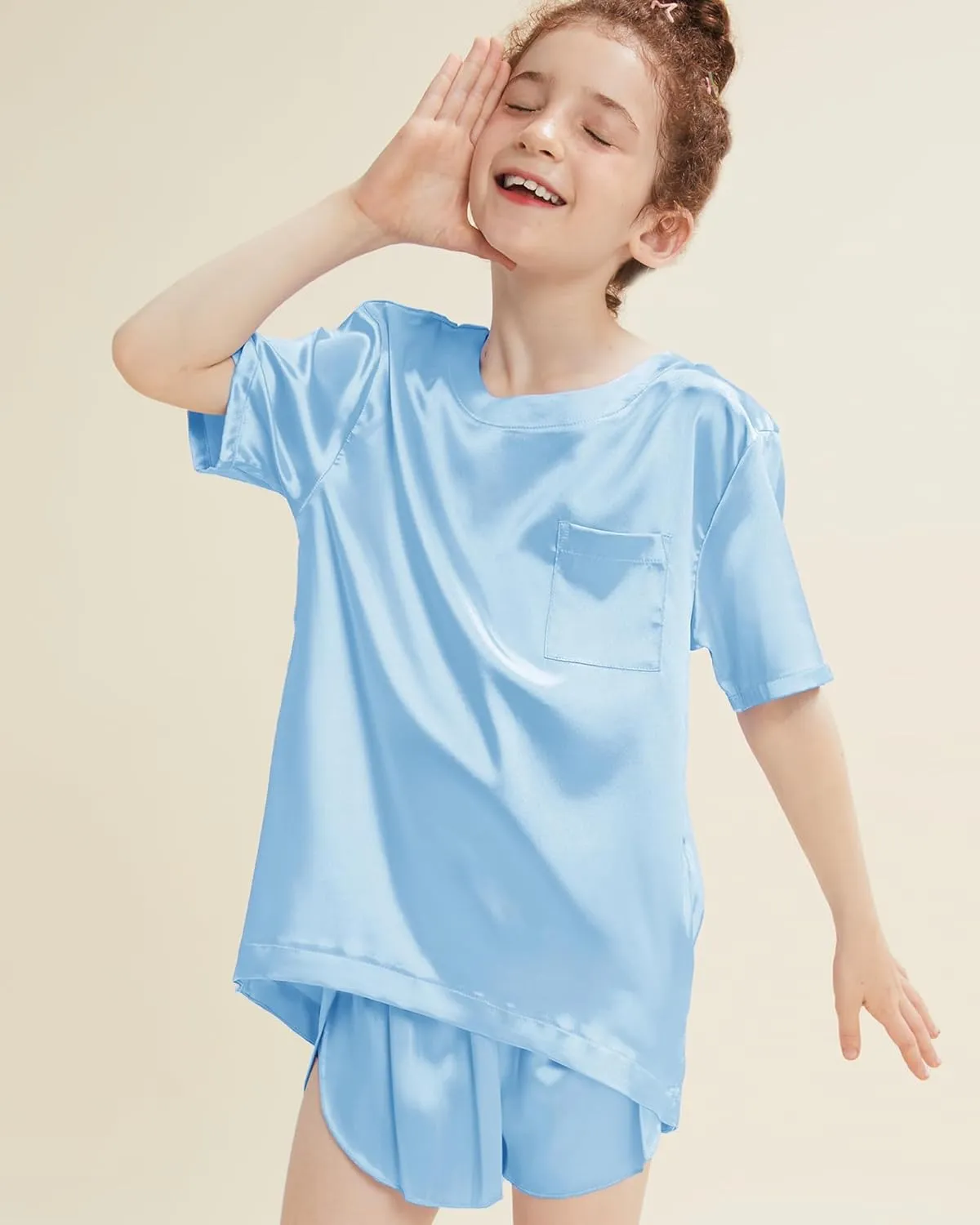 Petite&Me Girls Pajamas, Silk Pajamas for Girls Size 4-14