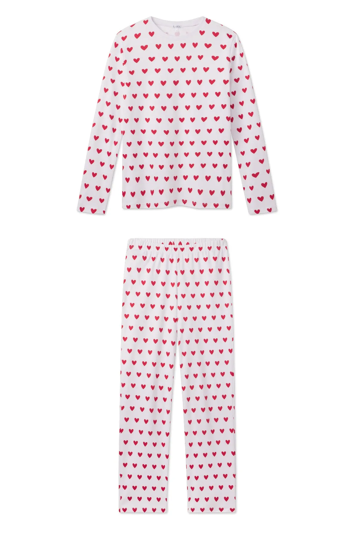 Pima Crew Long-Long Set in Classic Red Heart