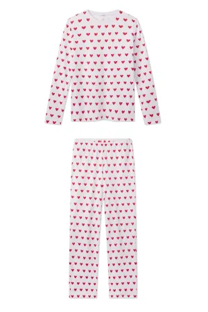 Pima Crew Long-Long Set in Classic Red Heart