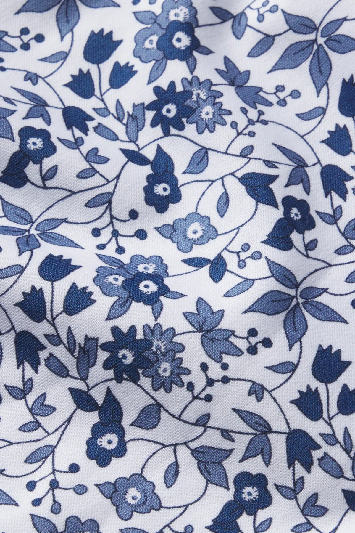 Pima Crew Long-Long Set in Sea Depth Garden Floral