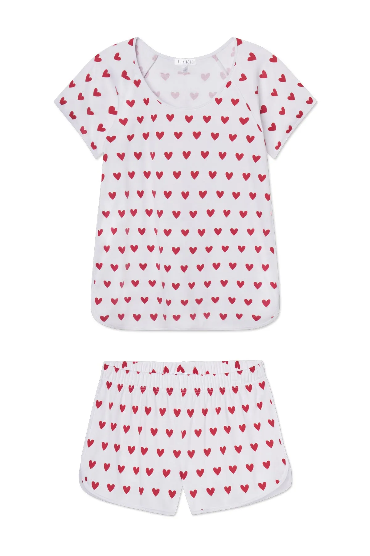 Pima Shorts Set in Classic Red Heart