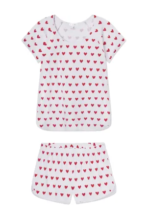 Pima Shorts Set in Classic Red Heart