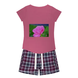 PinkFlower Women's Sleepy Tee and Flannel Short