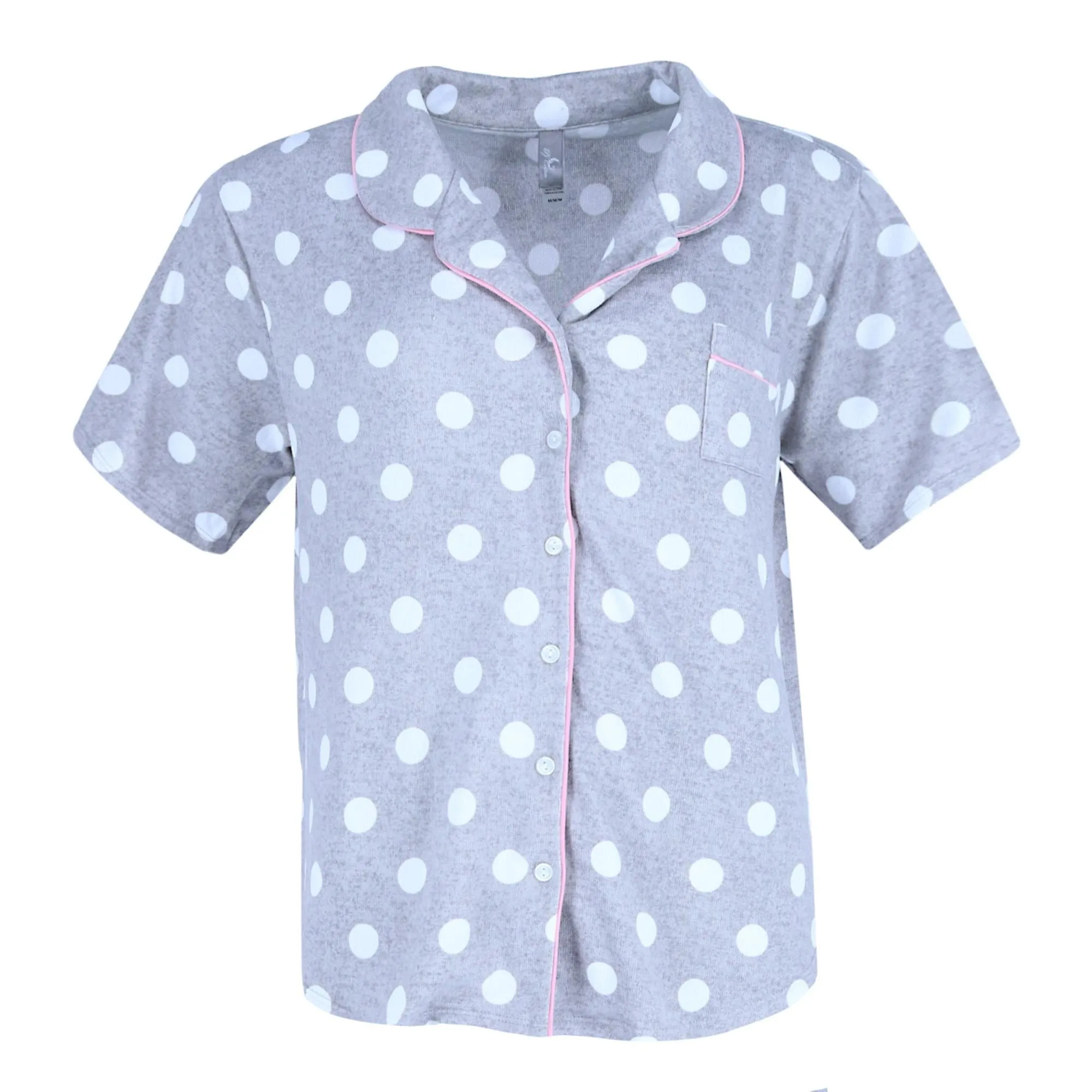 PJ Couture Women's Plus Size Polka Dot Pajama Short Set