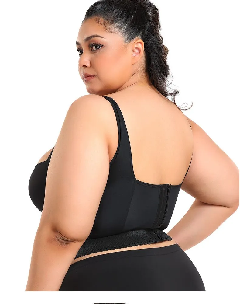 Plus Size Big Breast Full Back Coverage Bra Fat Deep Cup Shape Bra Wireless Push up Bra