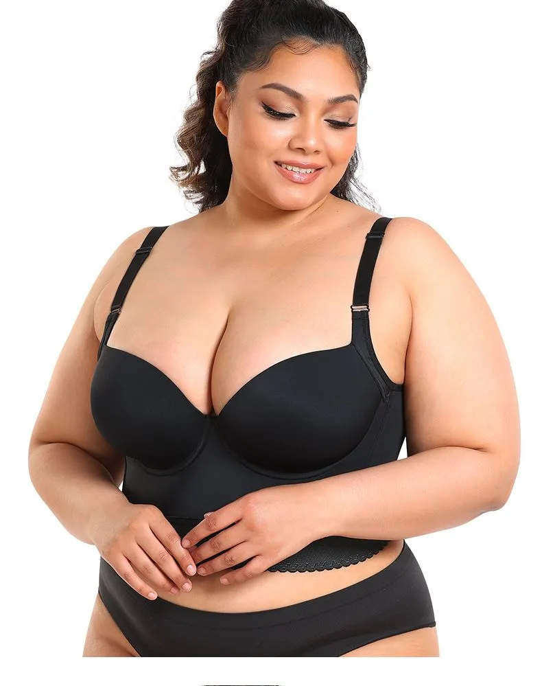 Plus Size Big Breast Full Back Coverage Bra Fat Deep Cup Shape Bra Wireless Push up Bra