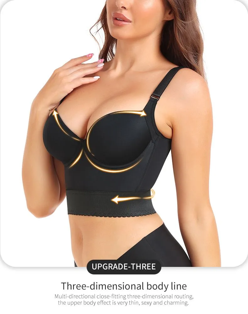 Plus Size Big Breast Full Back Coverage Bra Fat Deep Cup Shape Bra Wireless Push up Bra