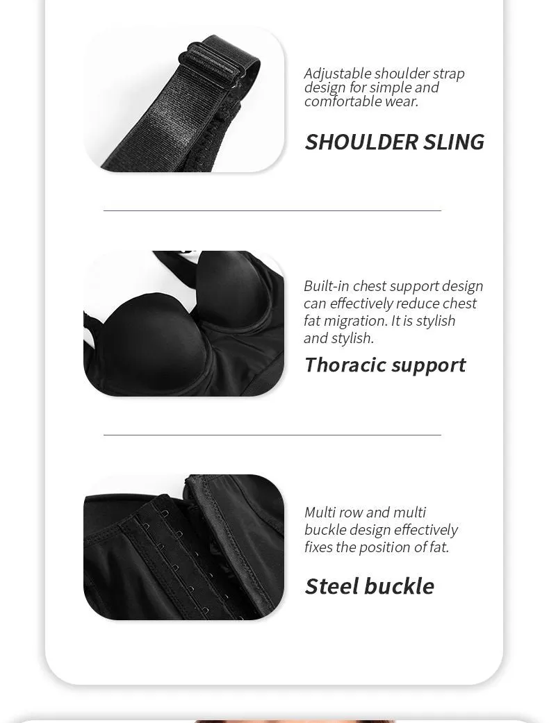 Plus Size Big Breast Full Back Coverage Bra Fat Deep Cup Shape Bra Wireless Push up Bra