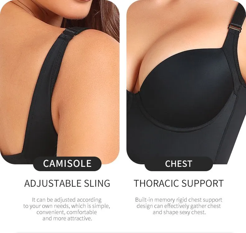 Plus Size Big Breast Full Back Coverage Bra Fat Deep Cup Shape Bra Wireless Push up Bra