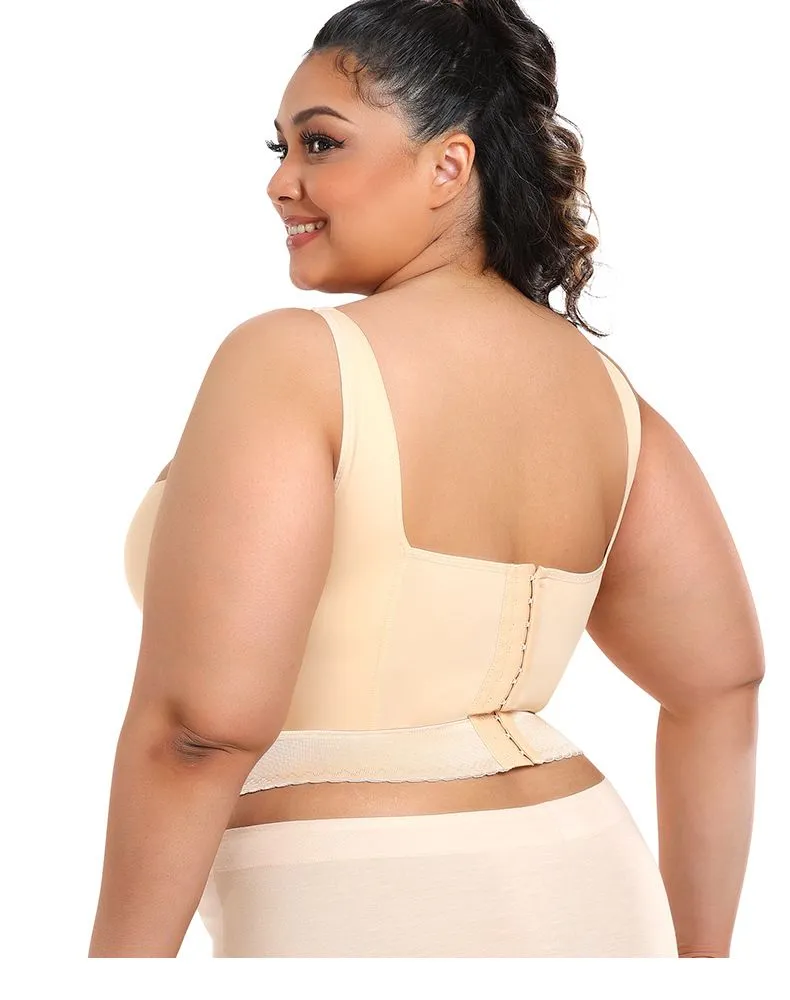 Plus Size Big Breast Full Back Coverage Bra Fat Deep Cup Shape Bra Wireless Push up Bra