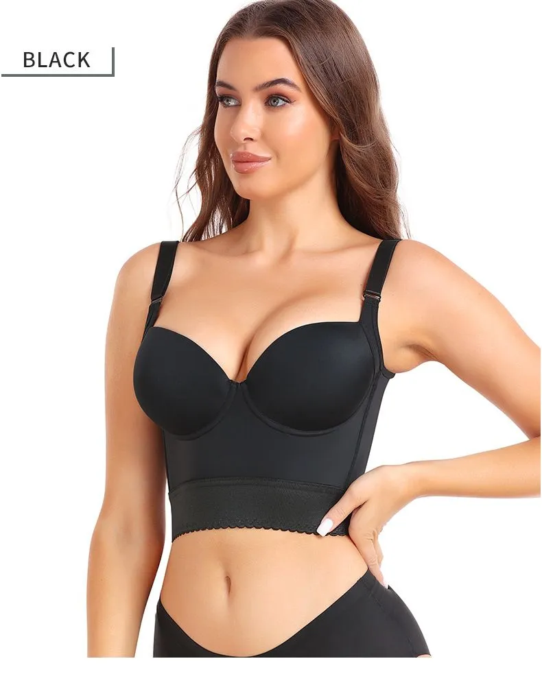 Plus Size Big Breast Full Back Coverage Bra Fat Deep Cup Shape Bra Wireless Push up Bra