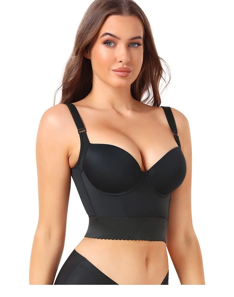 Plus Size Big Breast Full Back Coverage Bra Fat Deep Cup Shape Bra Wireless Push up Bra