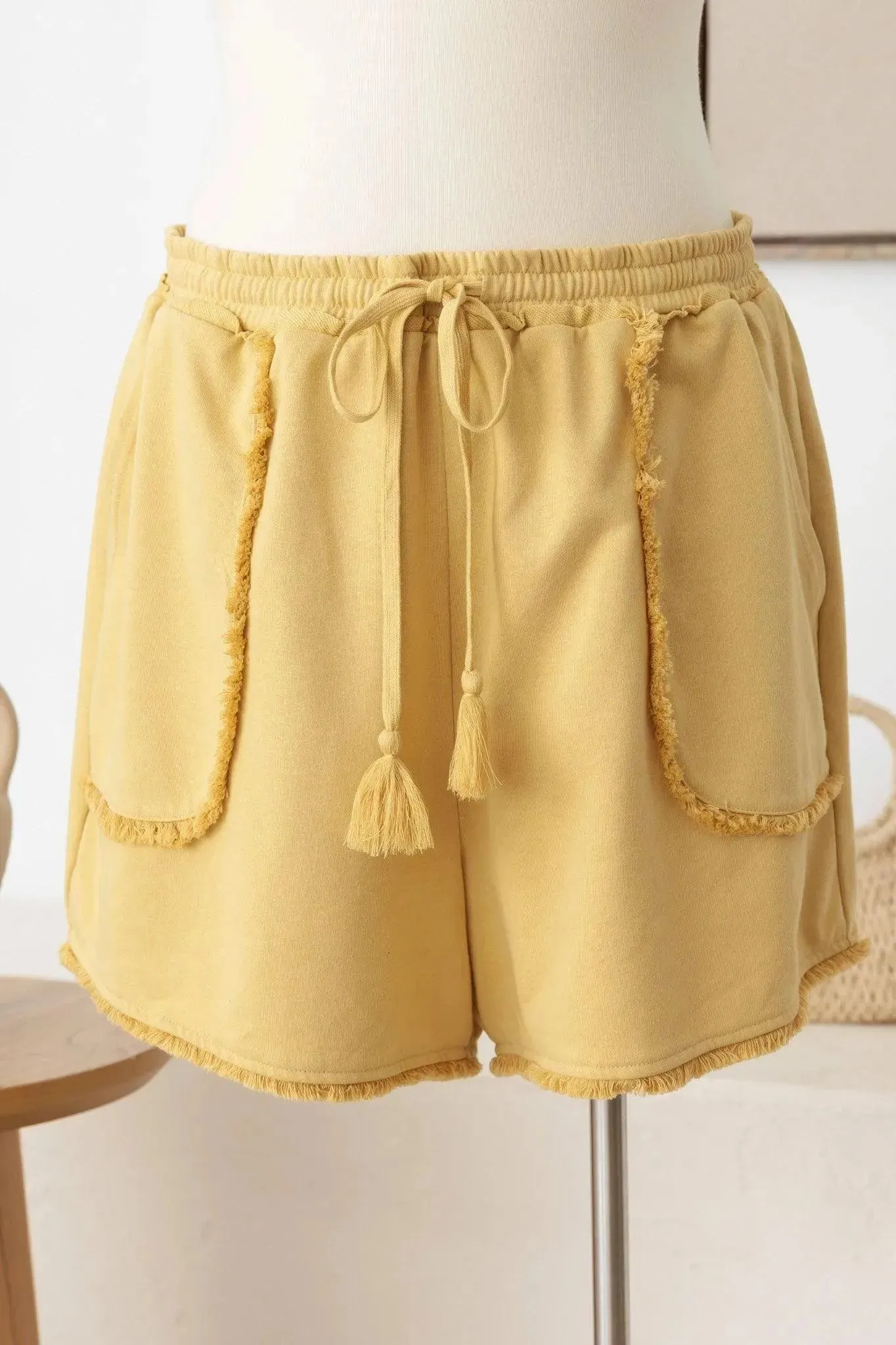 Plus Size Fringe Hem Sweatshirt & Short Set