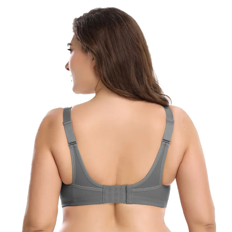 Plus size full cup non-padded wireless sports bra (Size 34-48, B-G)