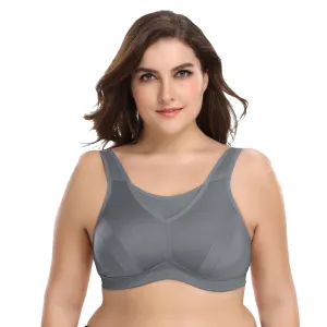 Plus size full cup non-padded wireless sports bra (Size 34-48, B-G)