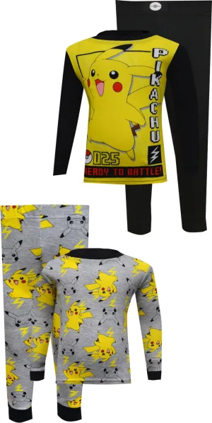 Pokemon Pikachu Ready to Battle Cotton 4 Piece Pajamas