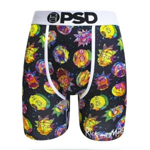 PSD Mens Rick and Morty Heads Galaxy Trippy Athletic Boxer Briefs Large Underwear - E11911015-BLACK-L