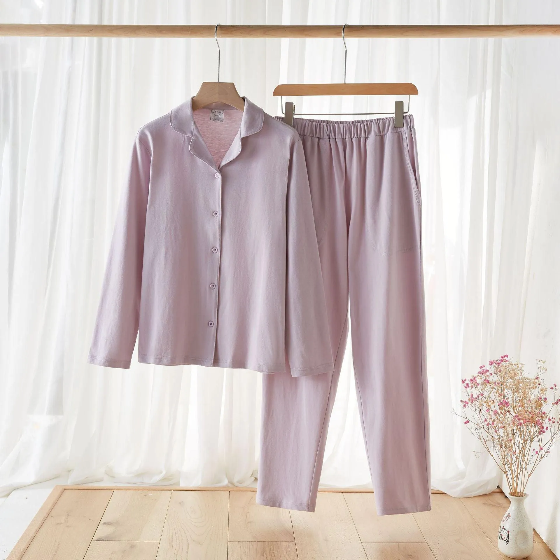 Pure Cotton Couple Pajamas Set - Comfortable Home Wear