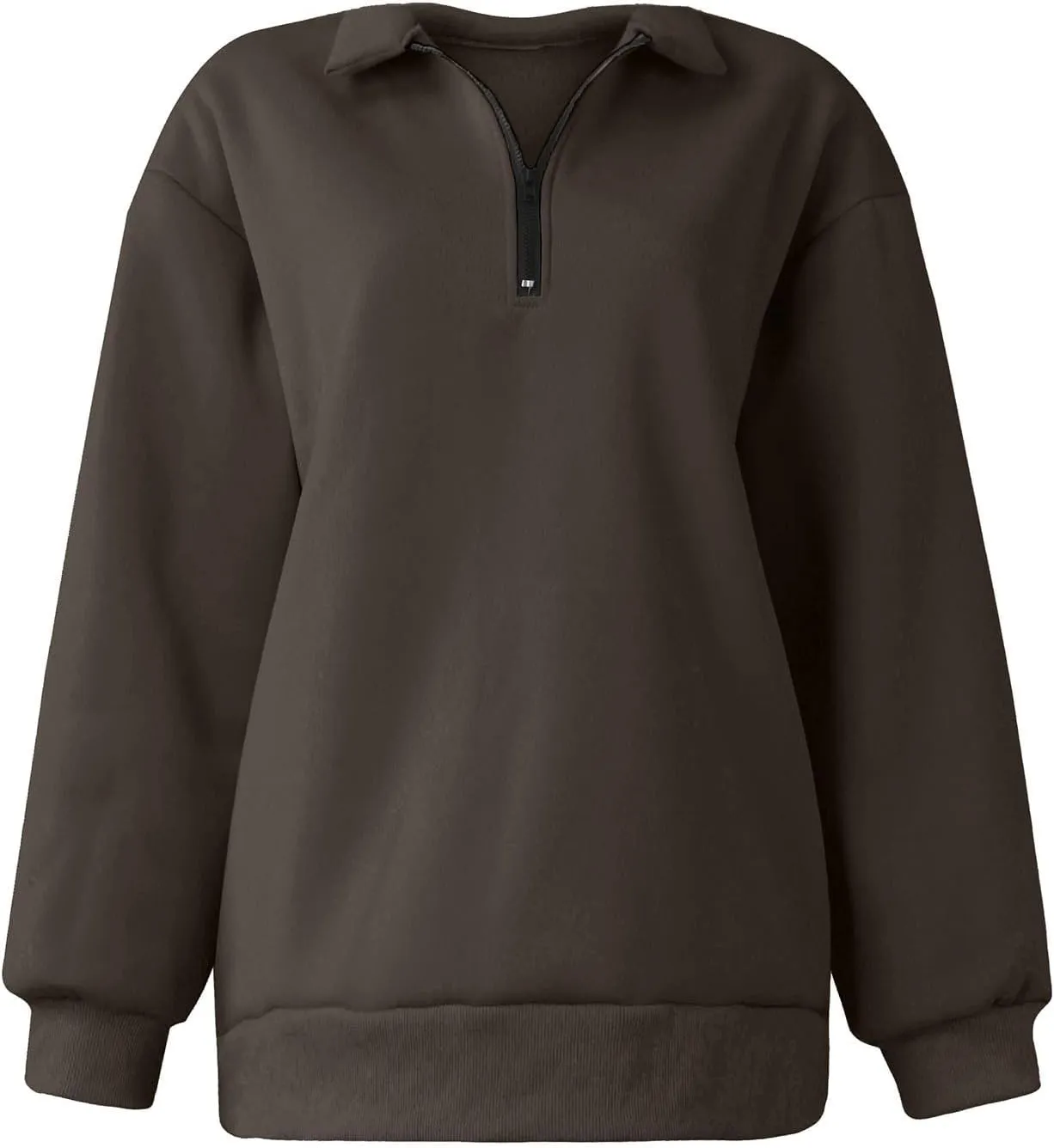 Quarter Zip Pullover for Women Fall Drop Shoulder Y2k Clothes Casual Sweaters Long Sleeve Sweatshirt Half Zip Blouses