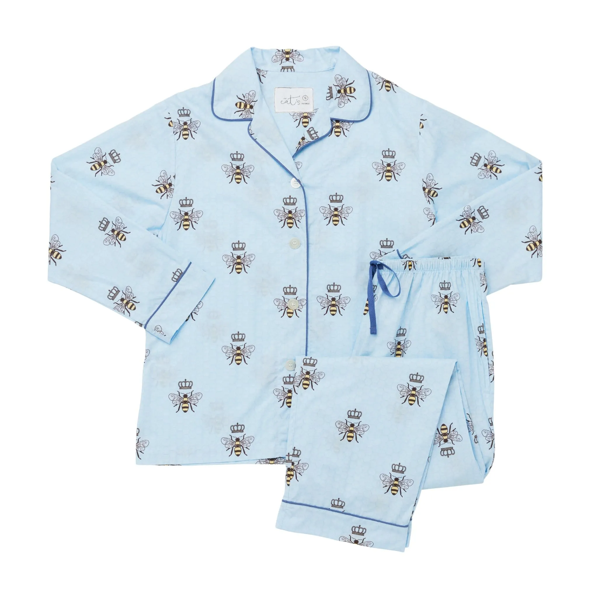 Queen Bee Luxe Pima Pajama - Blue
