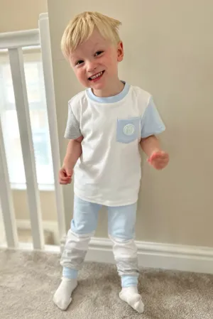 "Luke" Baby Blue Colour Block Tracksuit