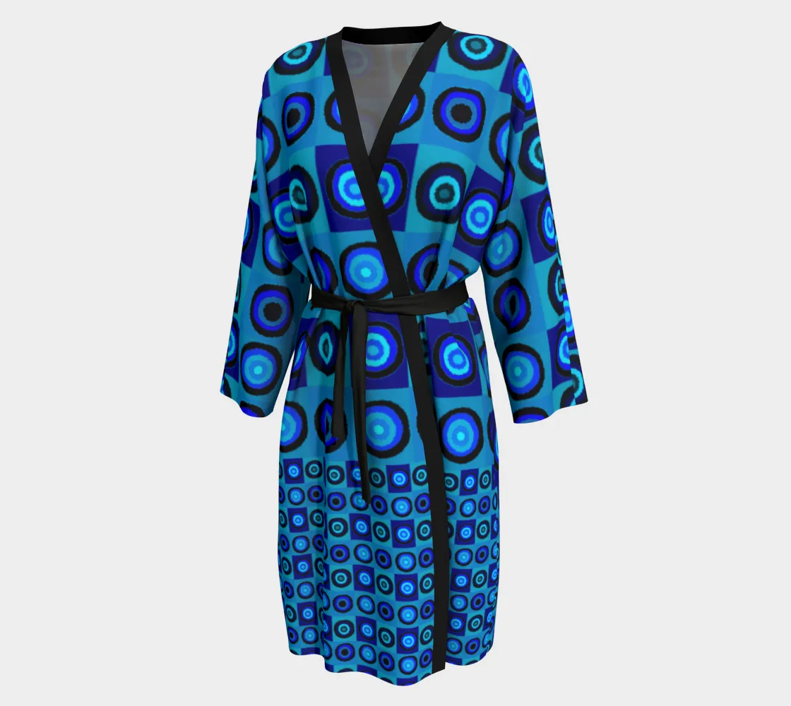"Psyched Blue" Peignoir (Long Kimono / Robe)