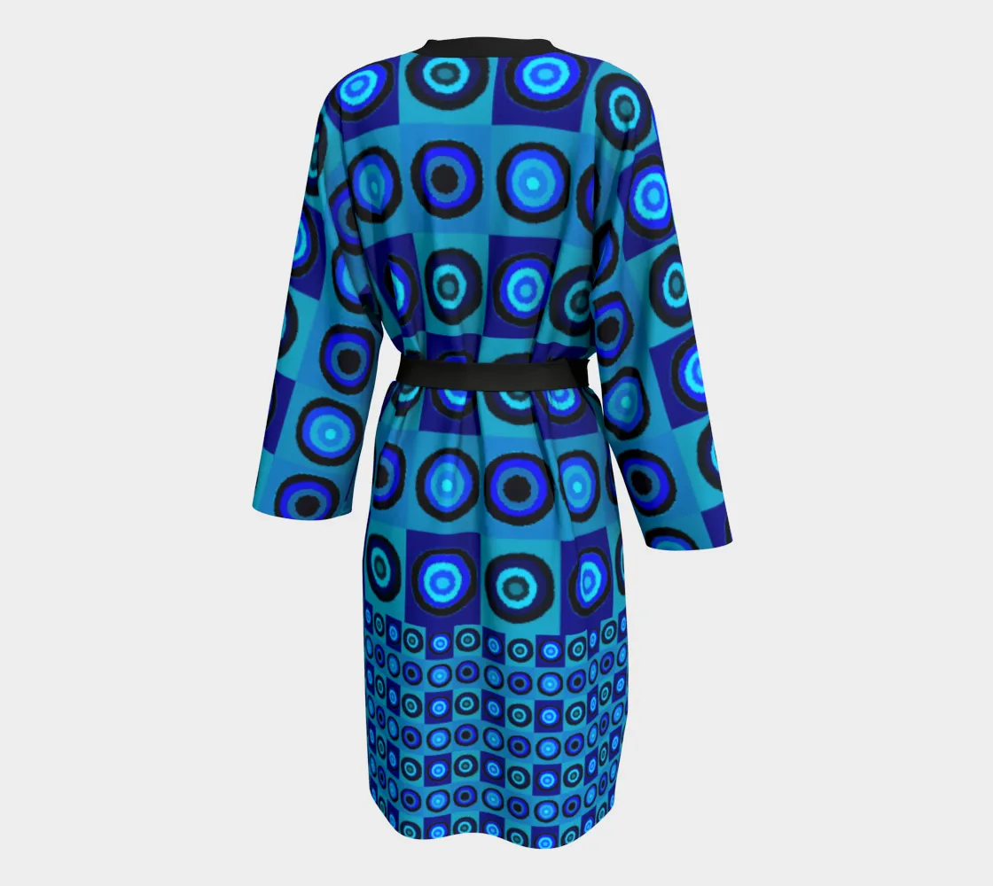 "Psyched Blue" Peignoir (Long Kimono / Robe)