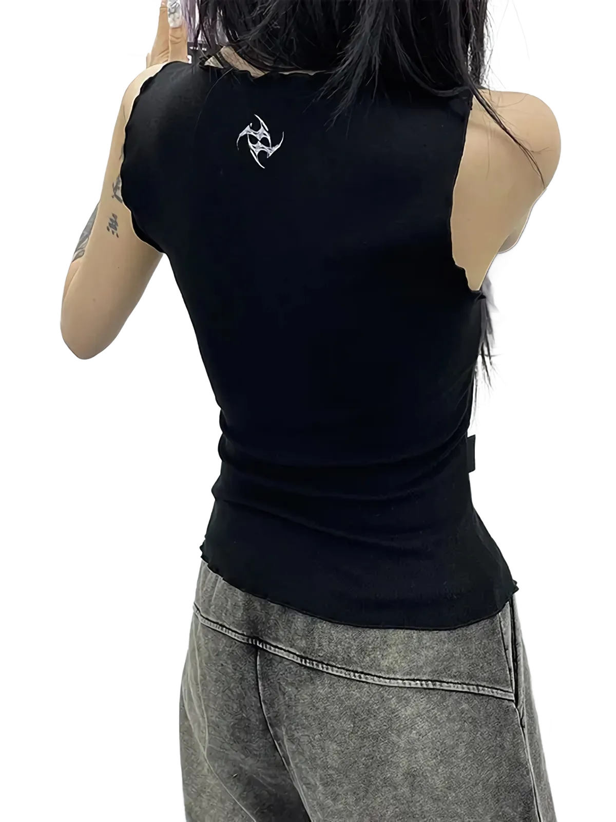 Rabbit Print Sleeveless Cotton Tee