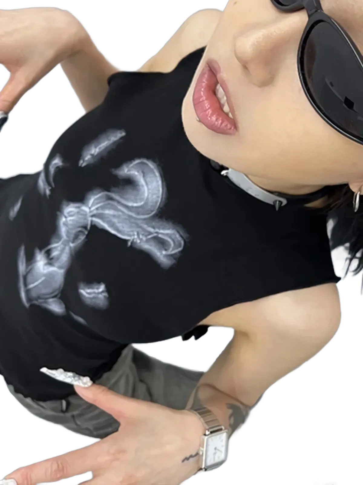 Rabbit Print Sleeveless Cotton Tee