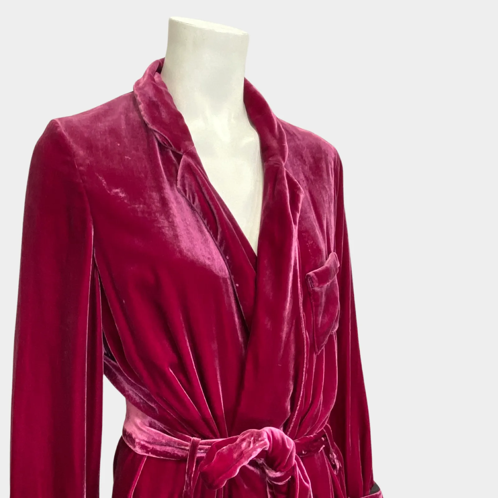 Racil women's raspberry velvet evening robe