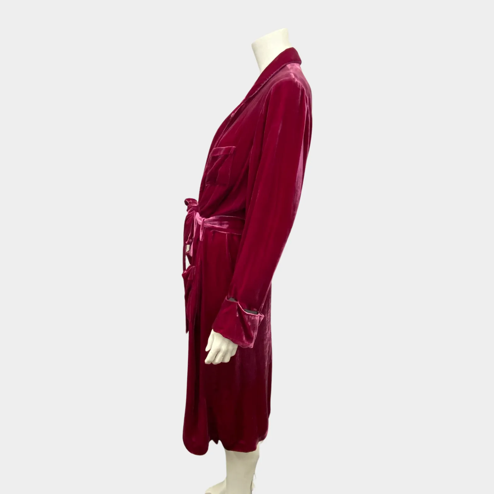 Racil women's raspberry velvet evening robe