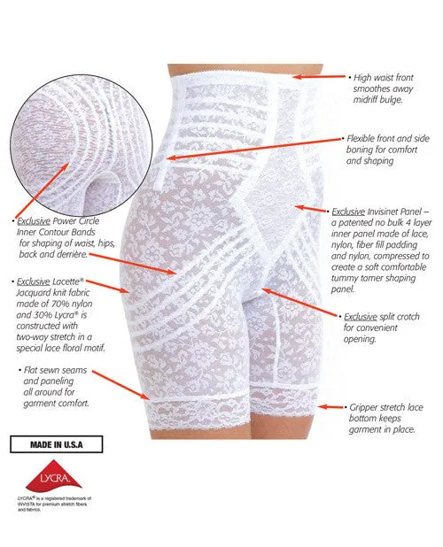 Rago Shapewear High Waist Long Leg Shaper White 5x