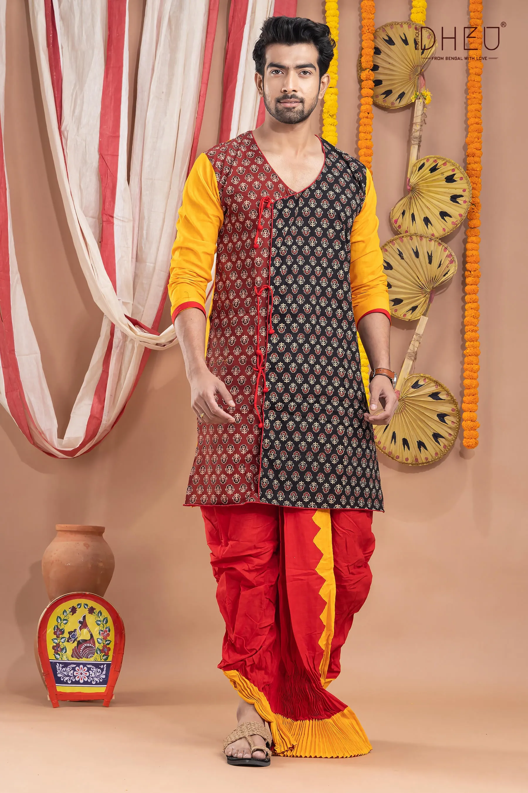 Rajbadhu-Mekhela-Kurta Couple Set