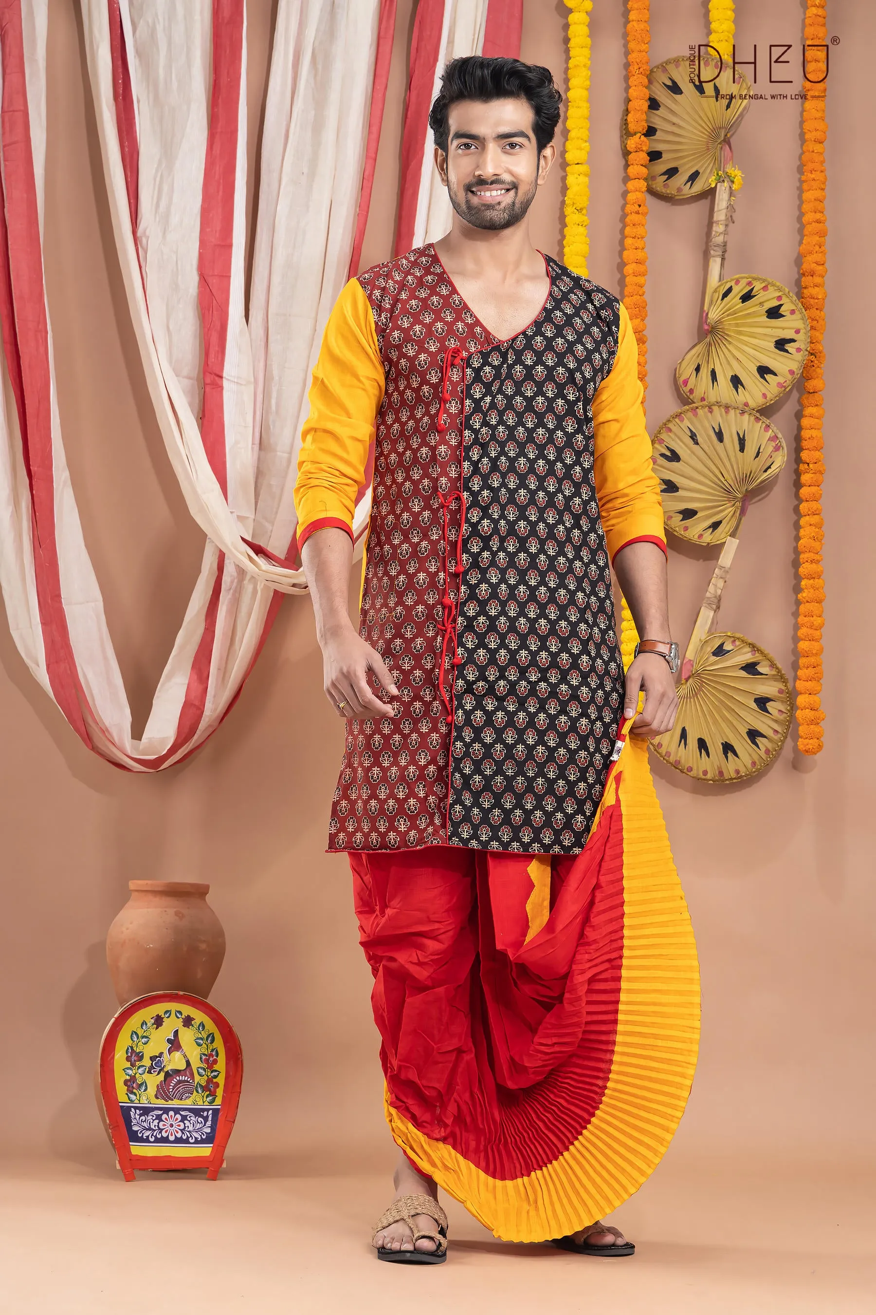 Rajbadhu-Mekhela-Kurta Couple Set