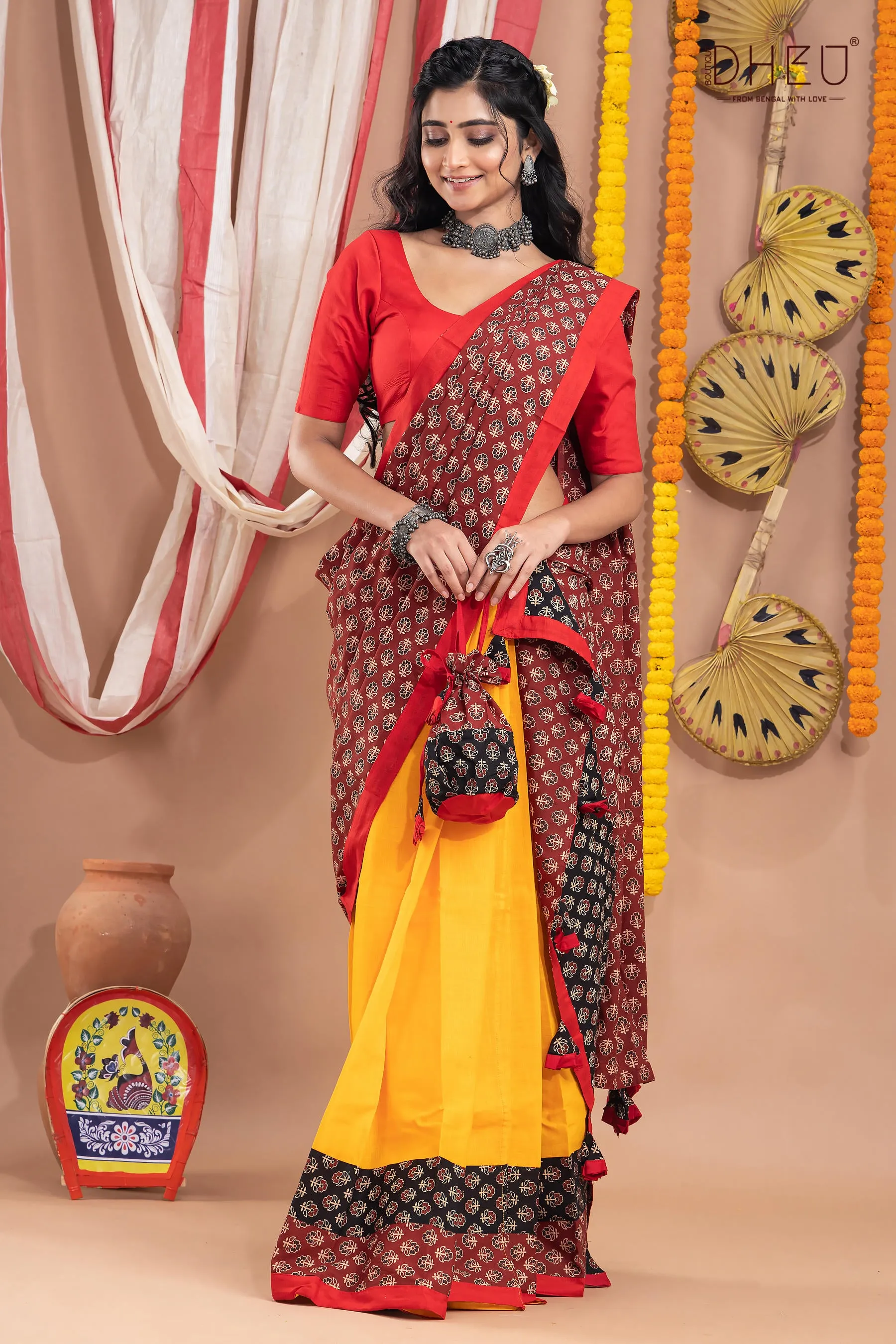 Rajbadhu-Mekhela-Kurta Couple Set