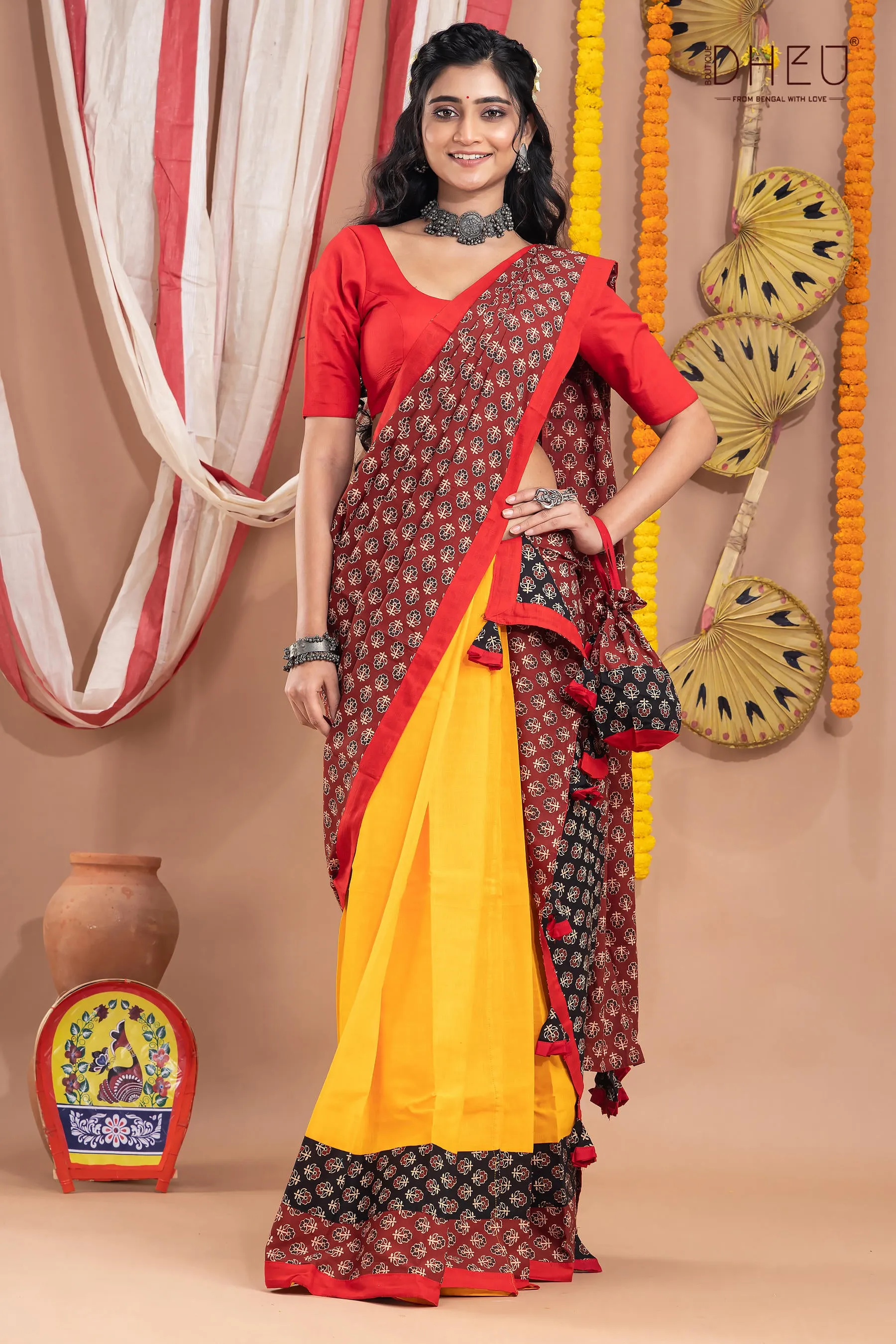 Rajbadhu-Mekhela-Kurta Couple Set