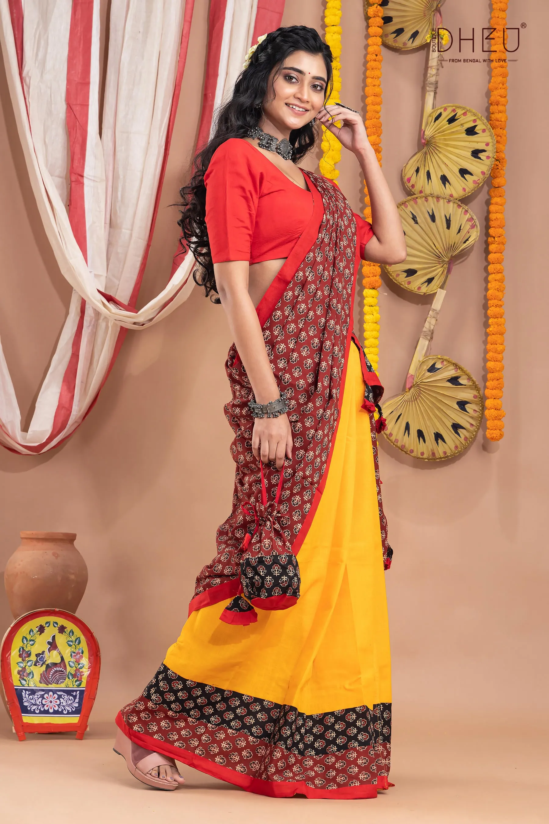 Rajbadhu-Mekhela-Kurta Couple Set