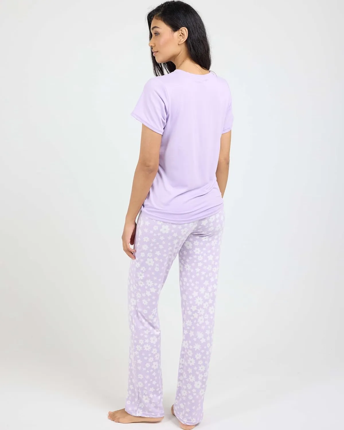 Real Essentials 2 Pack: Women's Pajama Set - Choose from Short Sleeve with Pocket or Long Sleeve without Pocket