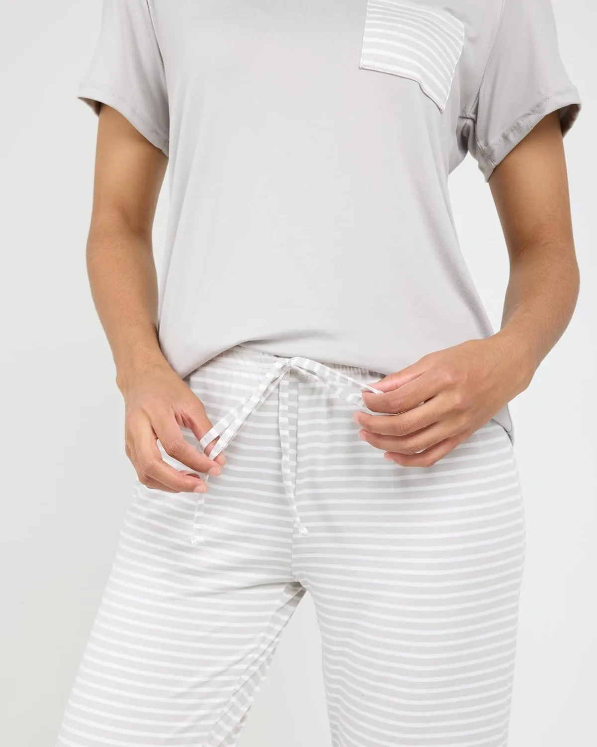 Real Essentials 2 Pack: Women's Pajama Set - Choose from Short Sleeve with Pocket or Long Sleeve without Pocket