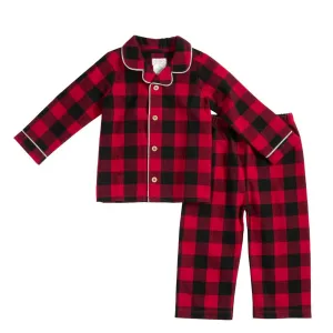 Red and Black Buffalo Check Boys Christmas 2 Pc Pajamas Set