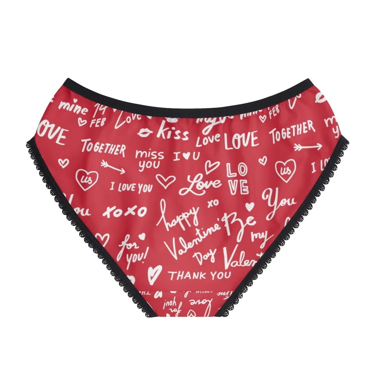 Red Black Love Notes Bikini Underwear,Gift for Her/Girlfriend/Aunt/Birthday/Thanksgiving/Graduation/Christmas/Valentine/Halloween/Funny Gift