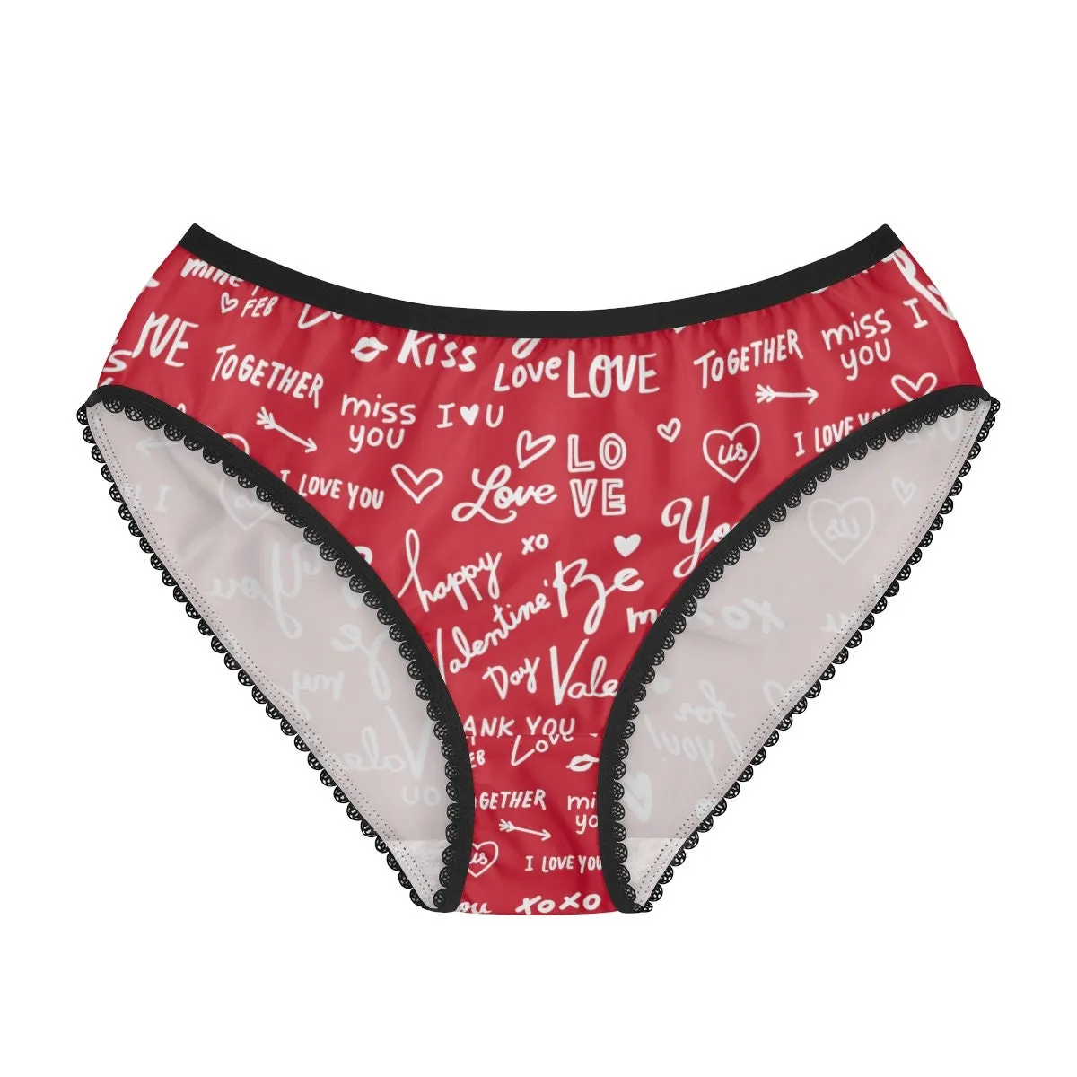 Red Black Love Notes Bikini Underwear,Gift for Her/Girlfriend/Aunt/Birthday/Thanksgiving/Graduation/Christmas/Valentine/Halloween/Funny Gift
