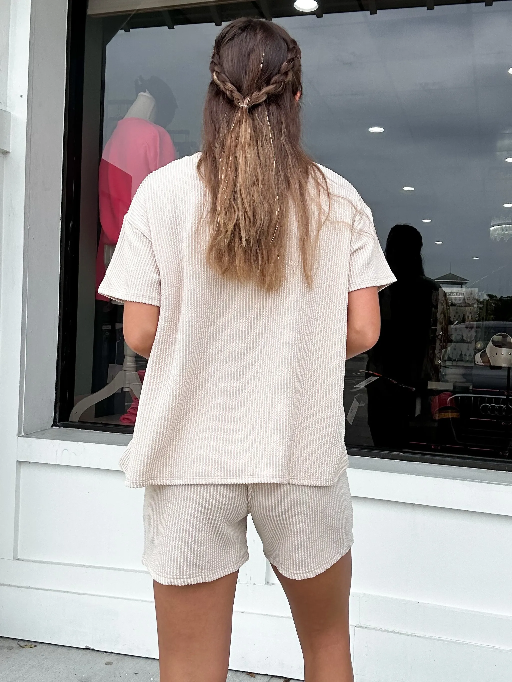 Ribbed Short Sleeve Set