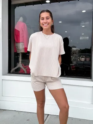 Ribbed Short Sleeve Set