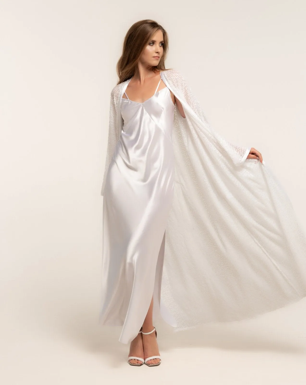 Riviera Bridal Sequin Robe and Nightgown Set