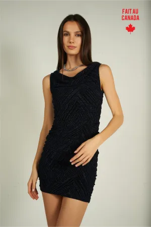 Robe brillante froncée - MALIA-H - (R-B1)